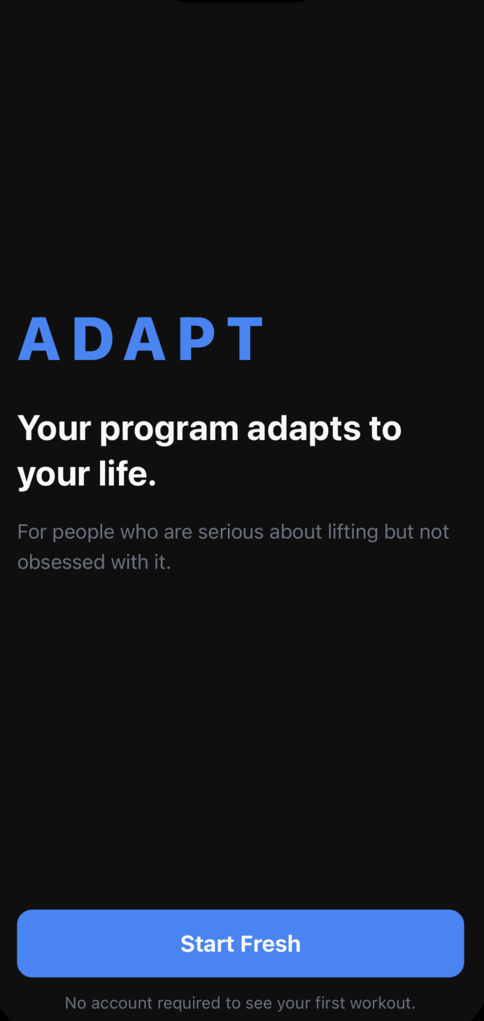 Adapt welcome screen